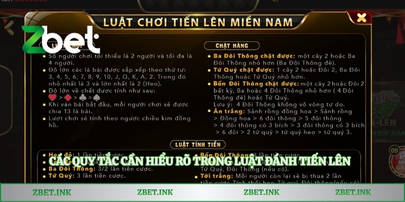 Các quy tắc cần hiểu rõ trong luật đánh tiến lên