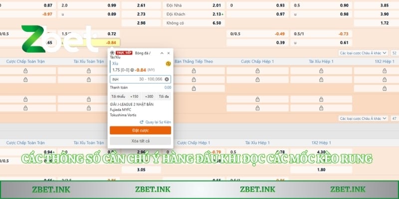 Các thông số cần chú ý hàng đầu khi đọc các mốc kèo rung