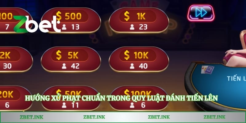Hướng xử phạt chuẩn trong quy luật đánh tiến lên