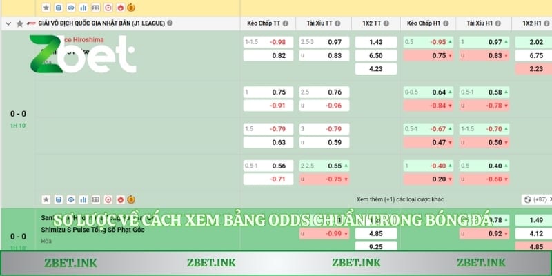 Sơ lược về cách xem bảng odds chuẩn trong bóng đá