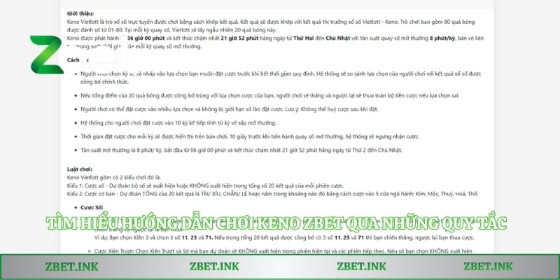 Tìm hiểu hướng dẫn chơi Keno Zbet qua những quy tắc quan trọng